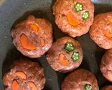 お弁当に野菜たっぷり、にっこりハンバーグ作り方12写真