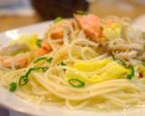 鮭と舞茸のバター醤油パスタ作り方9写真