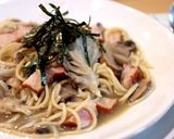 鮭と舞茸のバター醤油パスタ作り方10写真