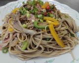 きのこたっぷり そばのペペロンチーノ風作り方7写真