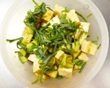 木綿豆腐とアボカドの大葉わさび醤油和え作り方6写真