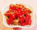 赤ピーマンとちくわの簡単炒め作り方9写真