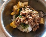 悪魔のおにぎりアレンジ！納豆と青のりご飯作り方2写真