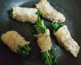ニラとチーズの豚肉巻き～玉ねぎソース作り方4写真