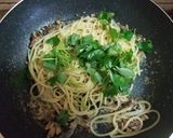 オイルサーディンとみつばの和風パスタ作り方5写真