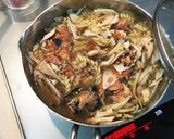 鯖の味噌煮缶と根菜のスープパスタ作り方9写真