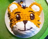 1歳の誕生日に♡しまじろうケーキ作り方10写真