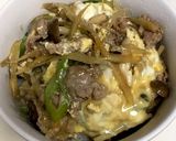 簡単★牛コマで柳川風卵とじ丼作り方9写真