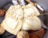 おでんの餅きんちゃく〜スパゲティで簡単！作り方6写真