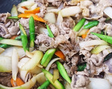 焼き肉のたれ簡単豚コマと残り野菜の炒め物作り方3写真