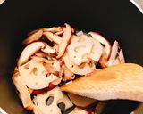 すりおろし蓮根ときのこのスープ作り方4写真
