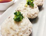 椎茸deフワモチつくね蒸し ポン酢添え作り方5写真
