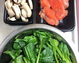 ♡鮭とほうれん草のクリームパスタ♡作り方1写真