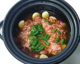 薩摩芋と豚挽き肉のすき焼き風炊き込みご飯作り方3写真