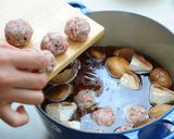 肉団子とホウレンソウのみぞれ鍋作り方4写真