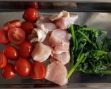 チキンとミニトマト・ほうれん草のパスタ作り方3写真