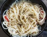 チキンとミニトマト・ほうれん草のパスタ作り方9写真