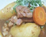 丸ごとじゃがいもと鳥の甘辛煮物作り方9写真