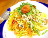 梅シラスにキノコいっぱい秋の収穫パスタ作り方6写真