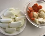 野菜の水分だけde肉じゃが＊作り方1写真