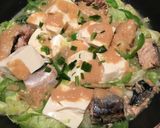 さば缶と豆腐のバーニャカウダソース蒸し煮作り方4写真