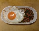 昼食　ランチョンミートの和風ガパオライス作り方9写真