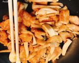 根菜、キノコ、豚ロースの秋の甘酢炒め♡♡作り方9写真