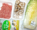 白菜の中華風炒め♪簡単ひき肉春雨作り方1写真