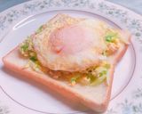 朝食！目玉焼とコールスローオープンサンド作り方5写真