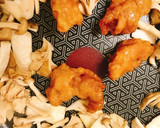 一人暮らしの唐揚げきのこのミートソース丼作り方6写真
