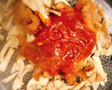 一人暮らしの唐揚げきのこのミートソース丼作り方7写真