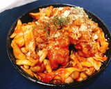 一人暮らしの唐揚げきのこのミートソース丼作り方9写真