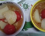 トマトと山芋味噌汁作り方3写真
