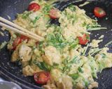 豆苗のふわとろチーズ卵丼作り方2写真