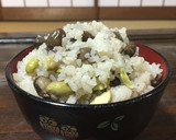 農家の食卓〜丹波の黒豆の枝豆で豆ご飯〜作り方9写真