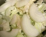 キャベツと玉ねぎのベーコン油かけ作り方1写真