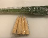 帯を巻いたヤングコーンのベーコン巻き♪作り方1写真