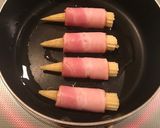 帯を巻いたヤングコーンのベーコン巻き♪作り方3写真