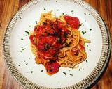 にんにくとトマトのスパゲティ作り方6写真