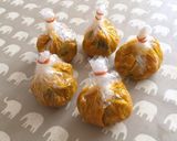 レンジで簡単♪カボチャ饅頭の餡掛け♪作り方2写真