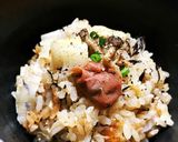 炊飯器で楽うま♡ツナきのこ炊き込み梅ご飯作り方3写真