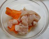 レンジで簡単!鶏人参のほんだし親子丼作り方2写真