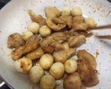 鶏もも肉とうずらの卵の塩麹辛味噌焼き作り方5写真