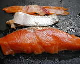 簡単！銀鮭薩摩芋のほんだし炊き込みご飯作り方1写真