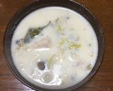 簡単！しめじえのきと鶏肉のクリームスープ作り方7写真