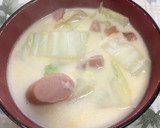 簡単☆白菜とソーセージのミルクスープ☆作り方3写真