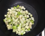 へちまと豆腐の蟹・道明寺餡かけ作り方3写真