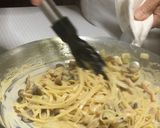 きのことナッツの若返り胡麻クリームパスタ作り方9写真