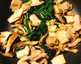 きのことほうれん草の和風クリームパスタ作り方7写真