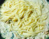 きのことほうれん草の和風クリームパスタ作り方9写真